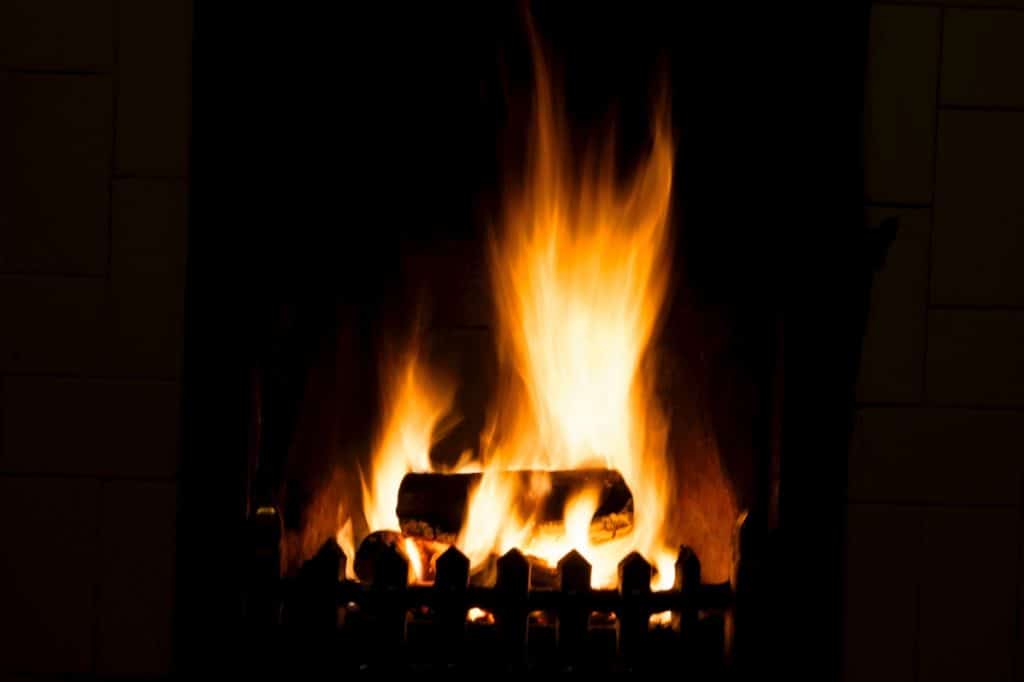 Fire keeping home warm in winter
