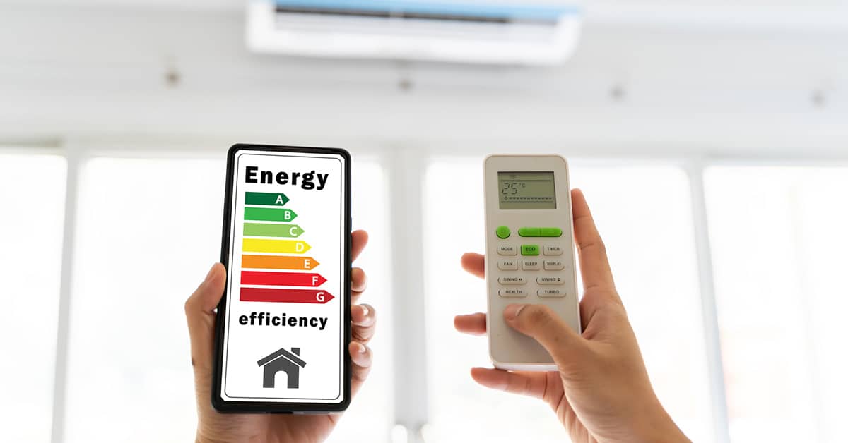 hvac energy rating graph on phone